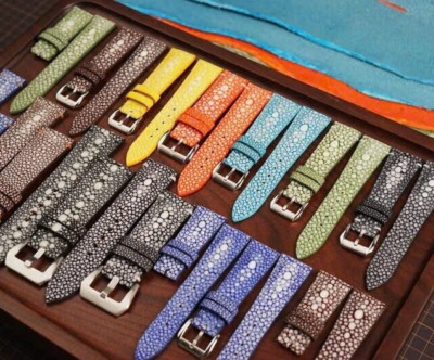 Quick Release Stingray Watch Strap, Men Leather Watch Band, Unpadded 16mm - 24mm