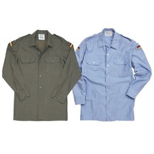 Army Shirt German Military Original Bundeswehr Vintage Surplus Olive Green Blue