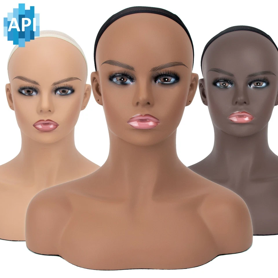 A1 PACIFIC INC. 16.5" Realistic Mannequin Wig Head Manikin shoulder Stand Display Hair DB7645