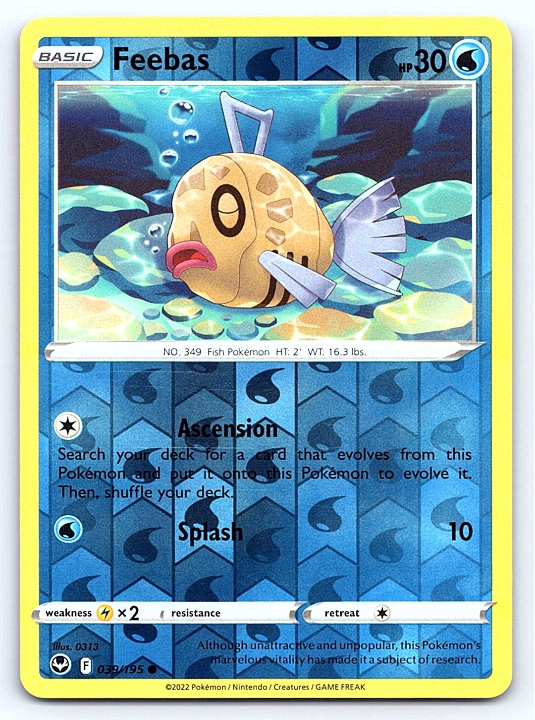 Feebas 039/195 Swsh12: Sword & Shield - Silver Tempest Reverse Holo for ...