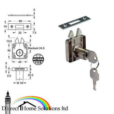 Hafele Roller Shutter Rim Lock, Ø 18mm cylinder, 24.5mm backset,