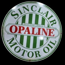 SINCLAIR OPALINE PORCELAIN ENAMEL SIGN 30X30 INCHES DOUBLE SIDED
