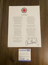 Chad Smith Red Hot Chili Peppers ‘Give It Away’ Lyric Sheet Drummer ACOA