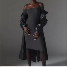 Silence + Noise - Off the Shoulder Black Knit Midi Dress, Sz Large, NWT