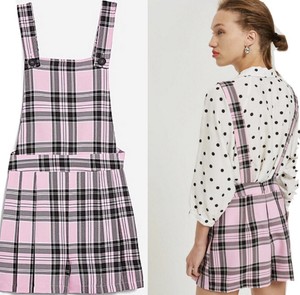 topshop tartan pinafore dress