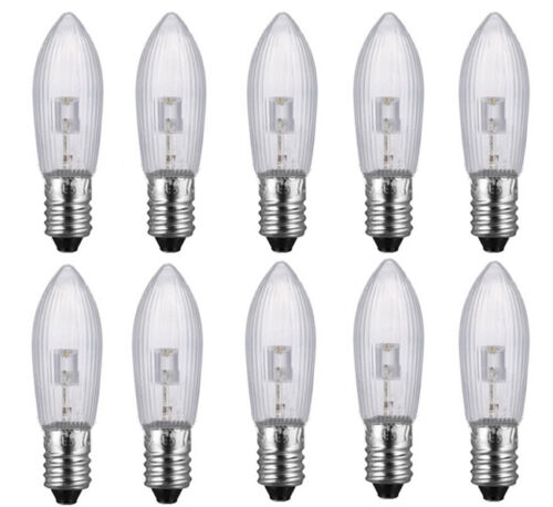 10PCS E10 LED replacement bulbs top candle for fairy Light Bulbs lamp 10-55V
