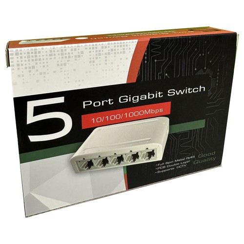 5-Port 10/100/1000Mbps RJ45 Ethernet Switch Unmanaged for Multiple Devices - Picture 8 of 9