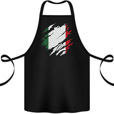 Torn Italy Flag Italians Day Football Cotton Apron 100% Organic