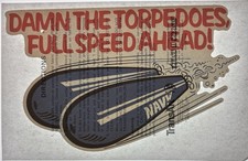 Original Vintage Damn The Torpedoes Iron On Transfer