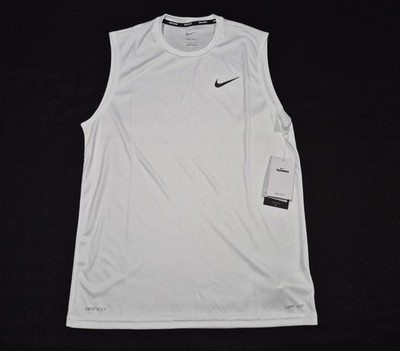 NIKE Mens Essential Hydroguard Swim Tank top UPF 40+ NESSA585-100 White SZ Small