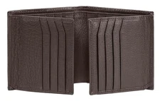 Genuine Nappa Cow Leather Thick Dual Credit Card ID Flap Quad Fold Large Bifo...