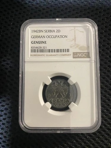 1942 Serbia 2D Coin German Occupation NGC Certified Genuine 1942BN NICE COIN!