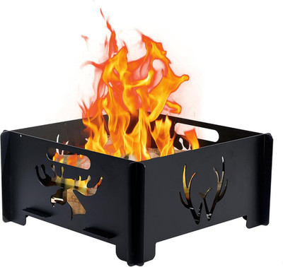 24 Inch Portable Square Fire Pit Outdoor Foldable Plug Fire Pit Suitable for Cam