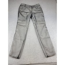 Chanel Gray Sheer Mesh Overlay Straight Leg Pants IT 44 P31077V21296 Made Italy