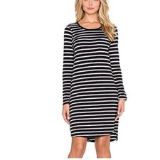 Sundry Striped Long Sleeve Pocket Dress