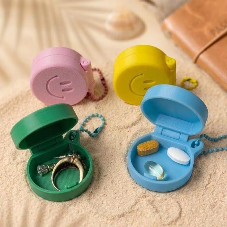 4-Pack Portable Travel Pill Box & Small Jewelry Organizer