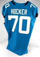 2021 Jacksonville Jaguars Jared Hocker #70 Game Used Blue Jersey 46 482