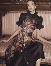 Zimmermann Luminosity LiftOff Black Floral Midi Dress Size 0