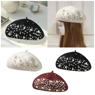 Baskenmütze für Frauen, Herbst-Beanie, Mütze für Bühnenshow, Mottoparty,