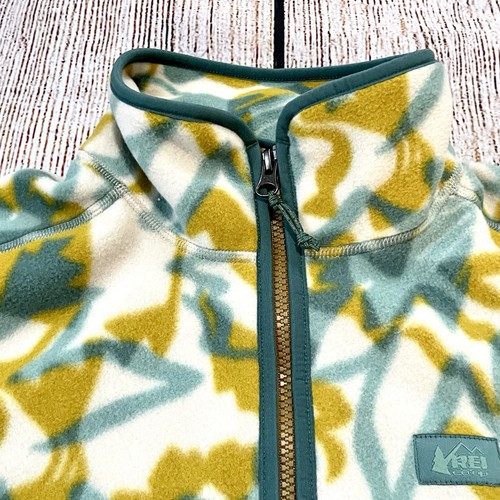 REI Trailmade Fleece Jacket Ecru Riverside Women’s Small NWT Green & Yellow NEW - Picture 2 of 10