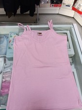 TOP  CANOTTIERA DONNA  SPALLA STRETTA IN COTONE  tg. M ROSA