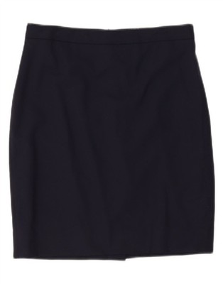 J. Crew Damen Petite Bleistiftrock US 4 Small W27 Marineblau Wolle AW15