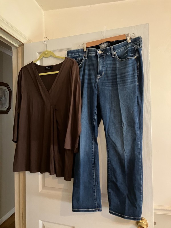 TORRID FEEL THE FIT JEANS(18) AND LANE BRYANT TOP