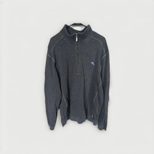 Tommy Bahama Relaxed Fit Gray Cotton 1/4 Zip ...