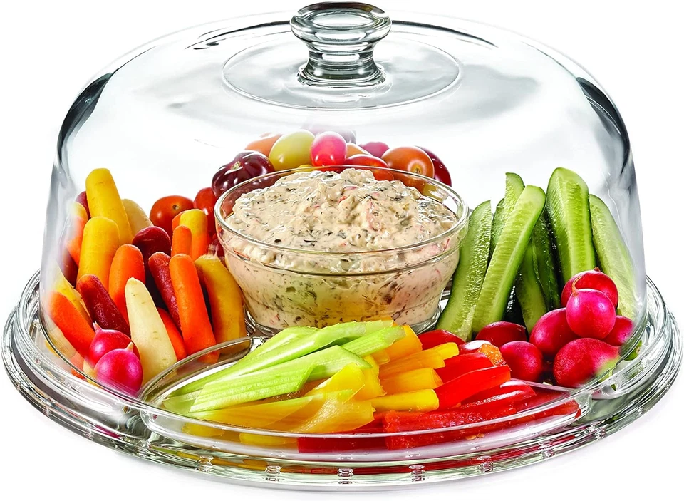 Soporte para Pasteles con Cúpula, Plato para Servir Pasteles Multifuncional 6 en 1, De Foto 4 de 4