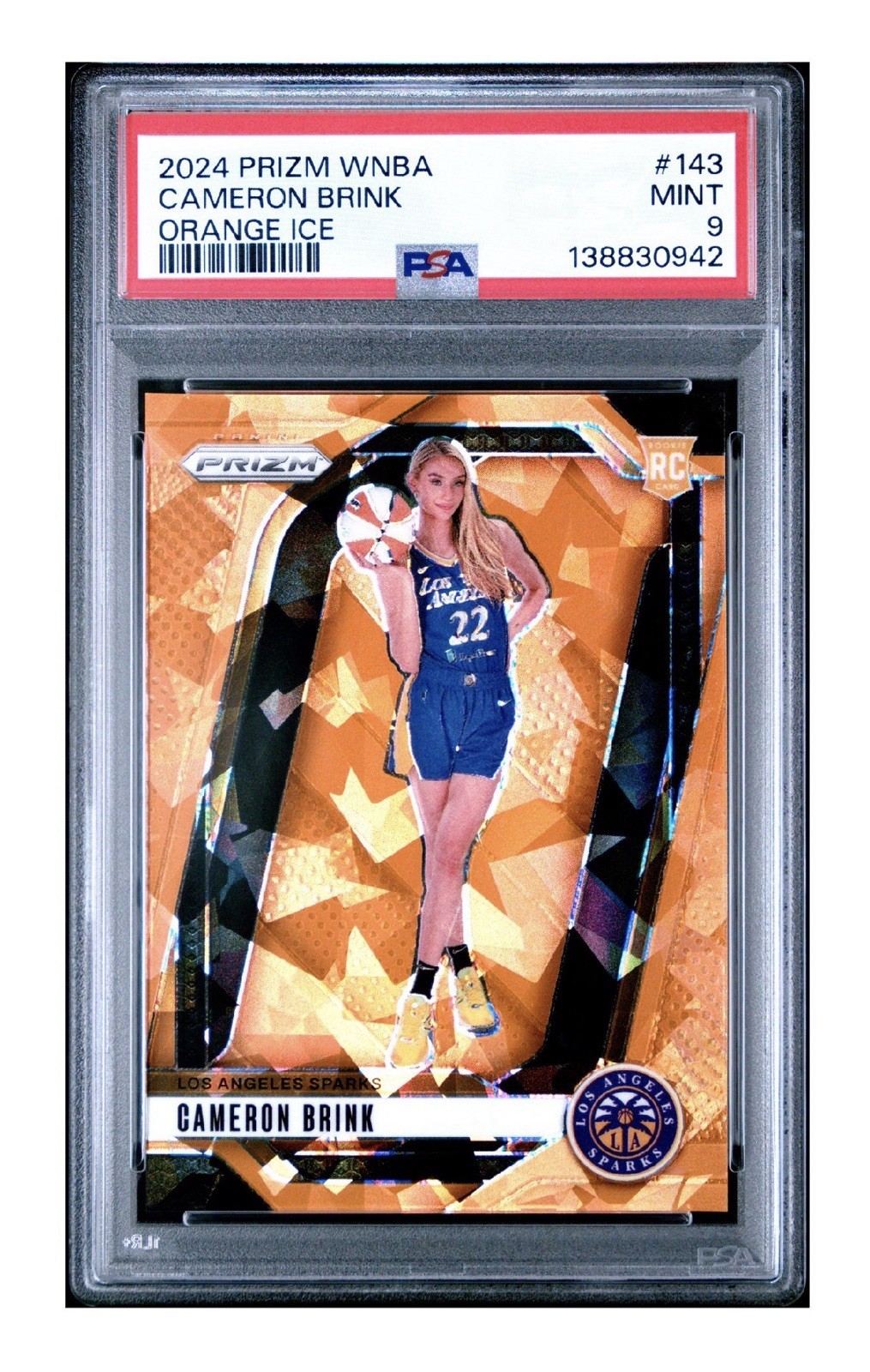 2024 Panini Prizm WNBA #143 Orange Ice Cameron Brink RC PSA 9 MINT