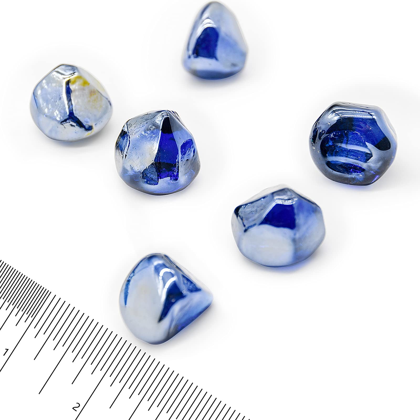 20-Pound 1 inch Diamonds Fire Glass for Gas or Propane Fire Pit Fireplace & L...