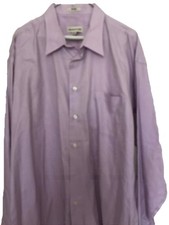 Pronto Uomo Cotton Dress Shirt 17 1/2 X 34/35 Lavender Color Front Pocket READ