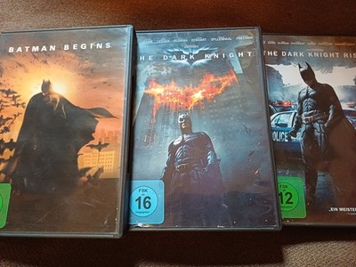 BATMAN TRIOLOGIE Begins + Dark Knight + Rises dvd christian bale