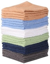 Towel and Linen Mart 100% Cotton - 24 Pack Wash Cloth Set - Flannel Face Clot...