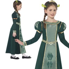 Childrens Shrek Princess Fiona Costume Licensed Book Week Fancy Dress Age 4-12