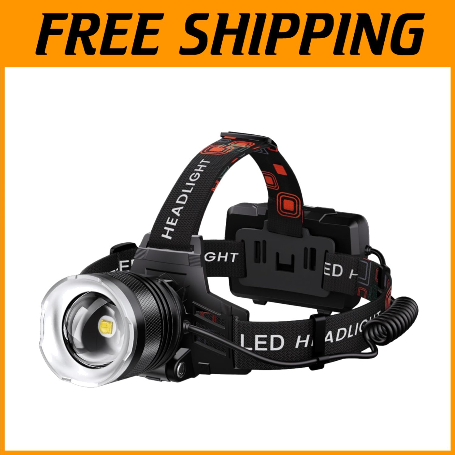 BrightLEDHeadlamp,90°Adjustable,LongBatteryLife