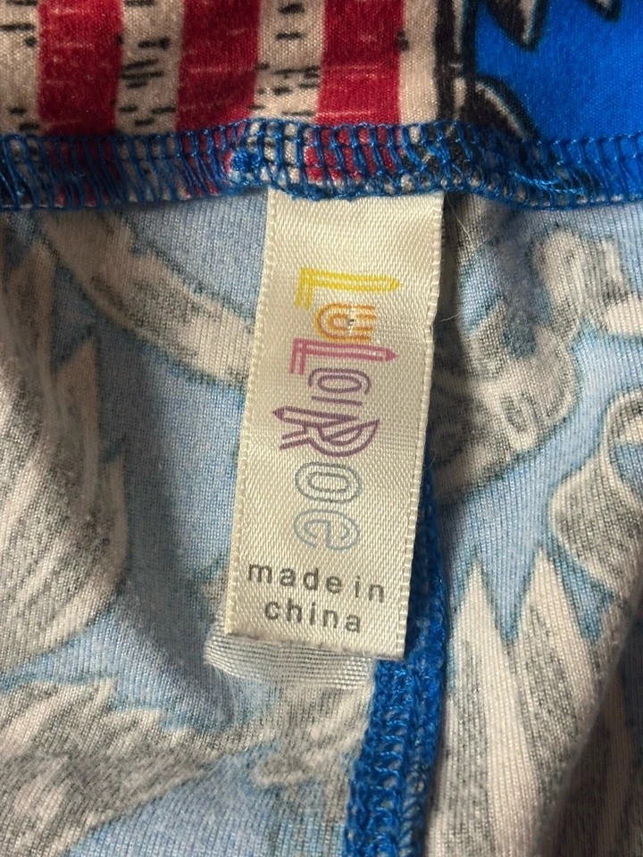 Леггинсы LuLaRoe OS патриотические 4 июля США с орлиным гербом военные правоохранительные органы - Изображение 2 из 4