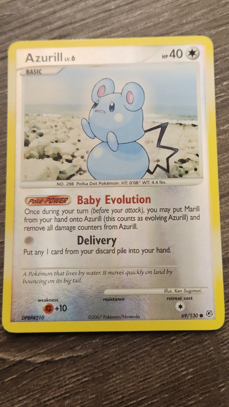 Azurill 69/130 Diamond and Pearl Reverse Holo Lightly Played