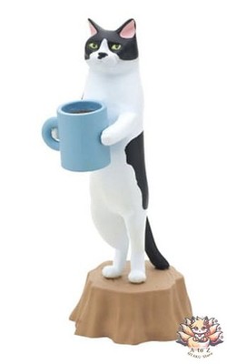 Black White and Coffee Cat Lab Bakery Mini Figur