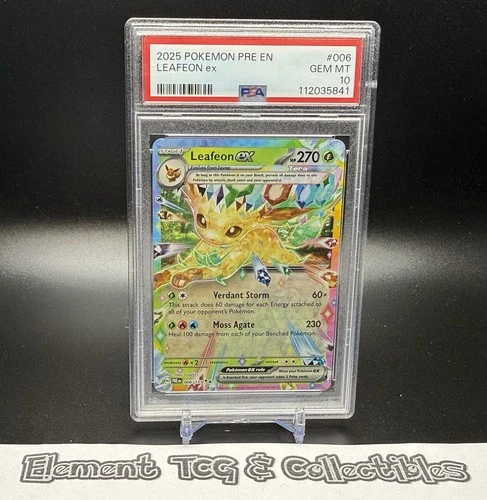PSA 10 LEAFEON ex 006/131 Prismatic Evolutions Ultra Rare GEM MINT Pokemon Card