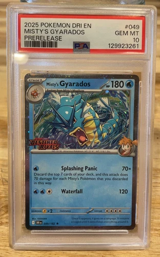 2025 POKEMON DRI EN-DESTINED RIVALS PRERELEASE #049 MISTY'S GYARADOS PSA 10