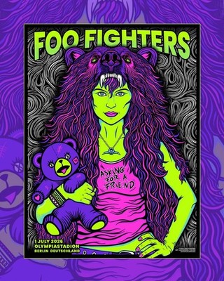 Foo Fighters Poster Berlin 2026 Concert Olympiastadion Germany Tour Wall Art