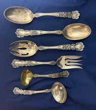 Antique Gorham “Buttercup” Sterling Silver Serving Set 6 Pc PAT 1900 12.6 oz