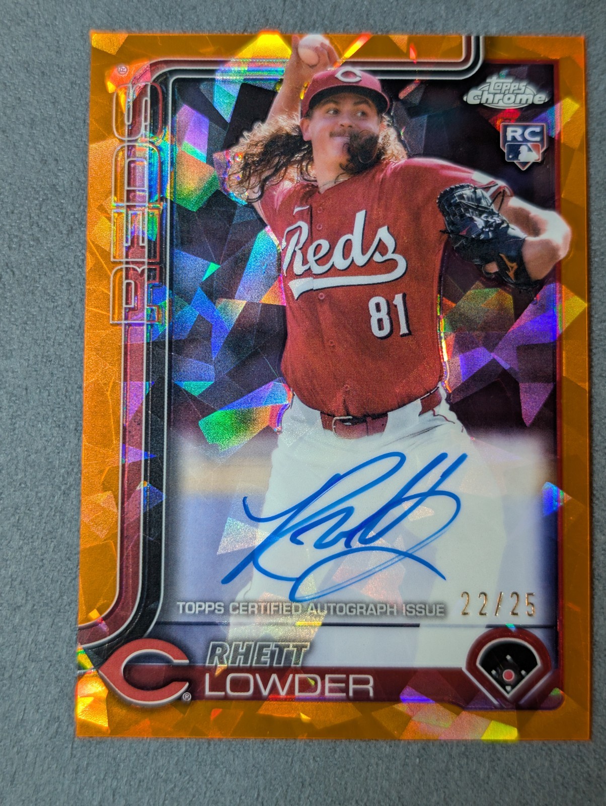 Auto 2025 Topps Chrome Sapphire Edition #RA-RL Rhett Lowder Rookie Orange /25
