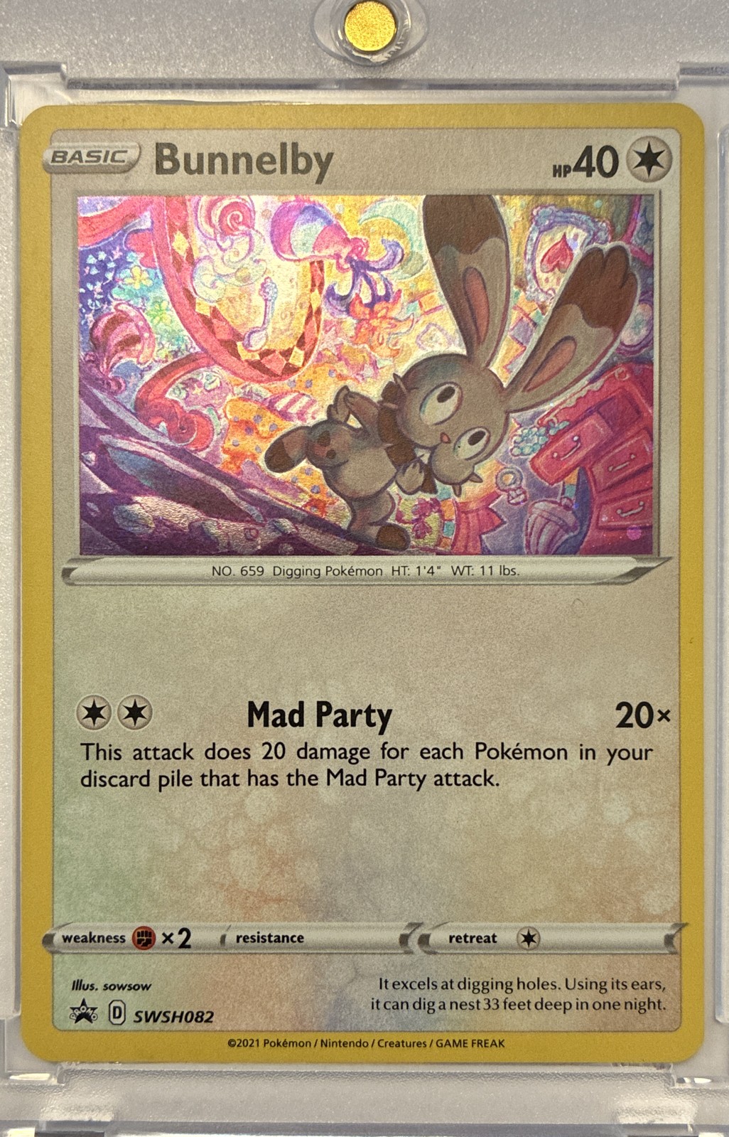 Bunnelby SWSH082 Pokemon SWSH: Sword & Shield Black Star Promo Card Holo