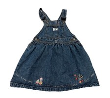 Osh Kosh B  Gosh Toddler Girls Embroidered Denim Vestbak Jumper Overalls Size 4T
