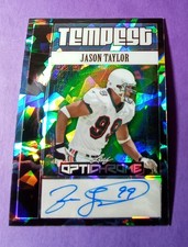 2025 Leaf Optichrome Tempest Jason Taylor Auto 1/1 Green Cracked Ice-  Dolphins