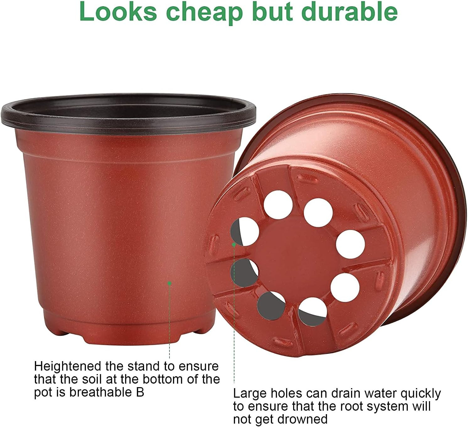 MIXC Plant Nursery Pots with Humidity Dome 4" Soft Transparent Plastic Gardening