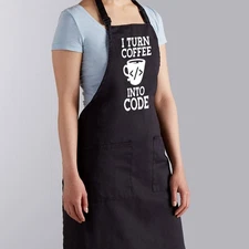 Funny Coffee Programmers Apron Pocket I Turn Coffee Into Code Coding Coder Gift