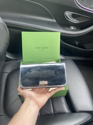 Kate Spade New York Bridget Mirror Metallic Silver Mini Crossbody Bag Brandneu